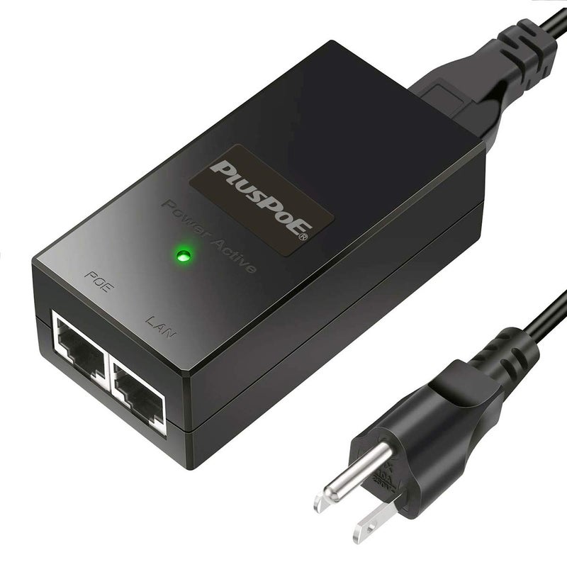 PLUSPOE 24V Gigabit Passive PoE Injector Adapter 24W for Ubiquiti and Mikroik 24 Volt PoE Devices, Replacement for Ubiquiti POE-24-24W-G, POE-24-12W-G, TP-Link TL-PoE2412G - Image 1